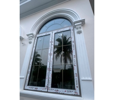 CỬA SỔ NHÔM MAXPRO UỐN VÒM 2 CÁNH MỞ QUAY